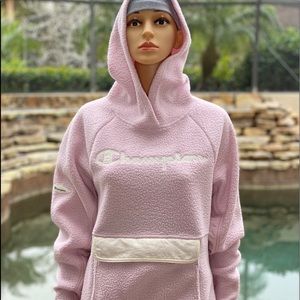 CHAMPION SHERPA HOODIE PINK